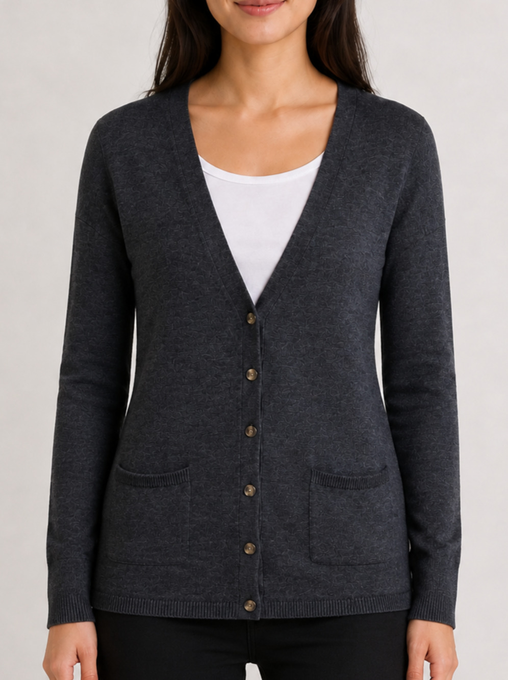 Fenn Wright Manson Cardigan Womens XL Gray 100% Merino Wool Longline Pockets